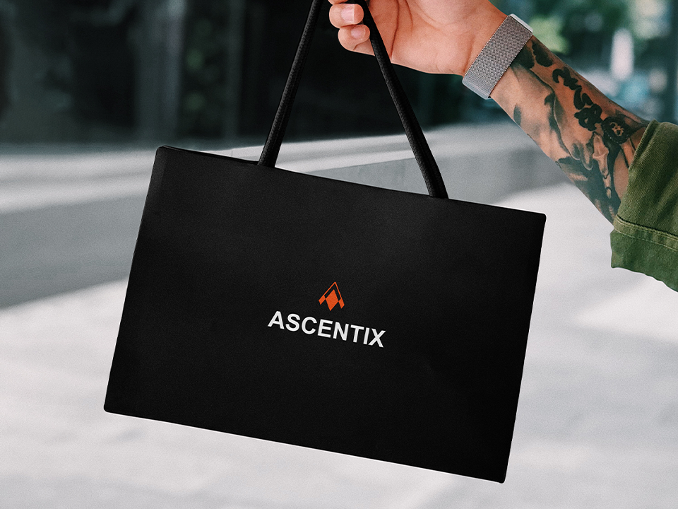 Shopping bag mockup of ascentix